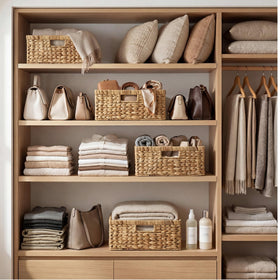 StorageWorks eco-friendly water hyacinth fibers align with sustainable storage ideas.
