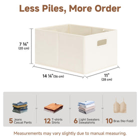 StorageWorks ivory bin folded flat for quick seasonal storage
