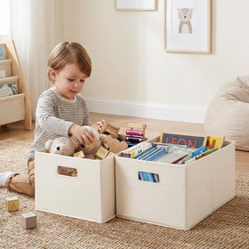 Soft cotton touch StorageWorks bin adds gentle texture for nursery items