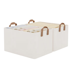 StorageWorks fabric storage bin extra-large with metal frame offers sturdy upright storage on shelves.