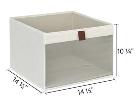 StorageWorks foldable fabric organizer in beige folds flat for easy storage when not in use.