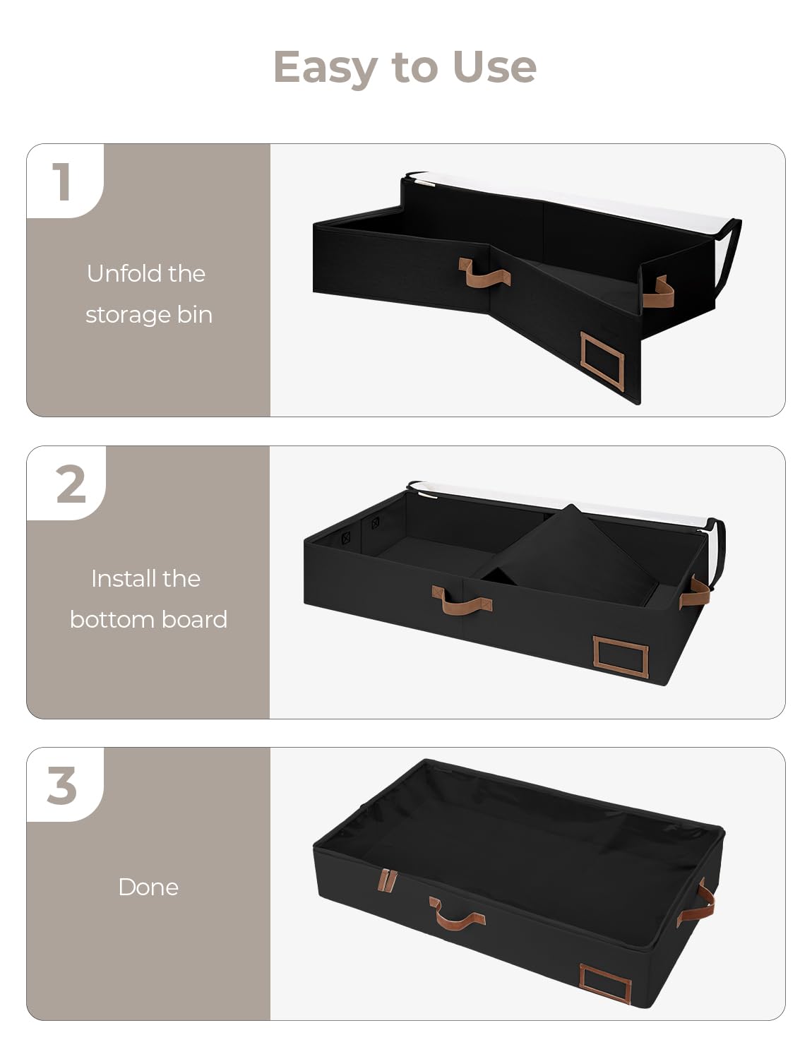 StorageWorks foldable and stackable container to maximize closet space.