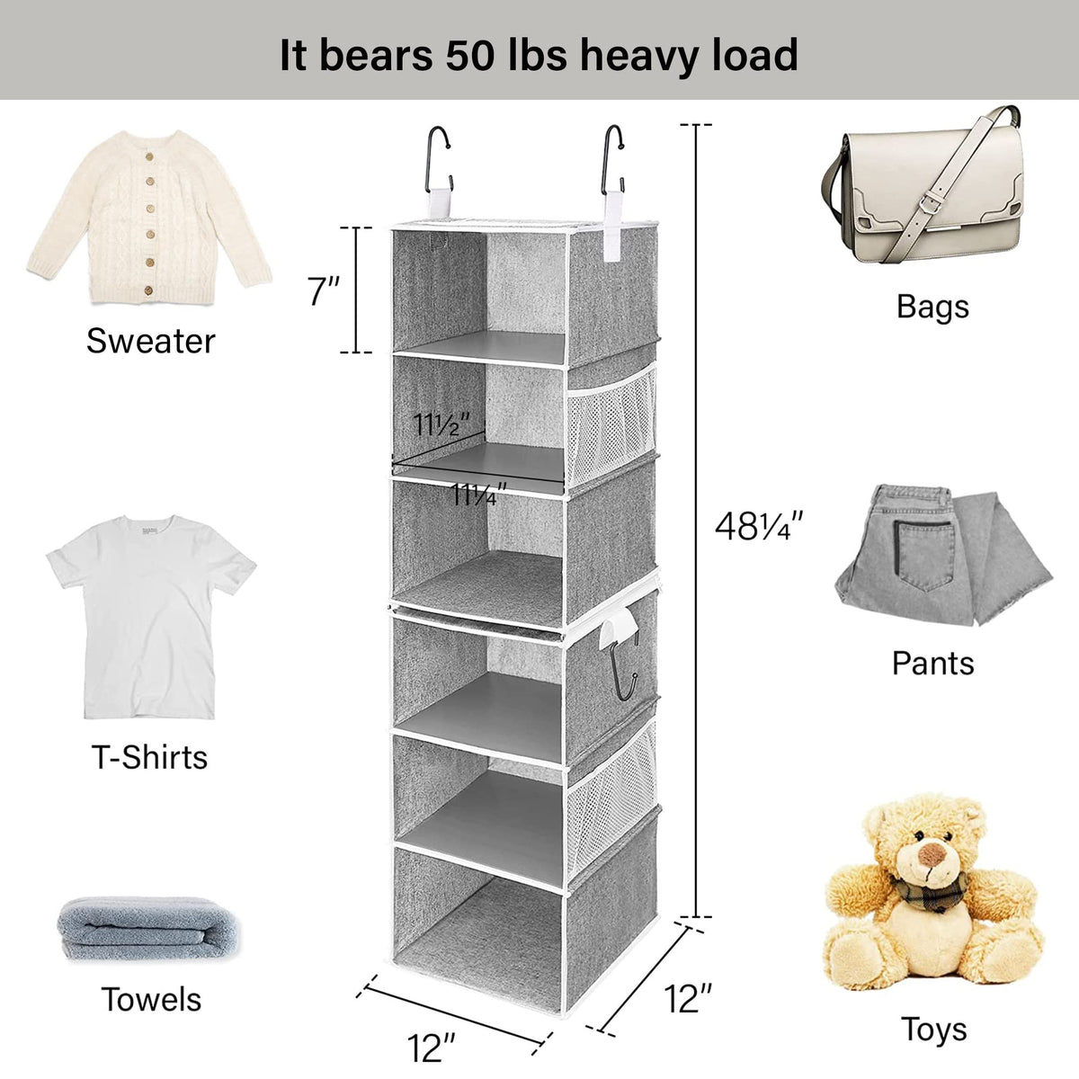StorageWorks heavy-duty plastic board reinforcement supports up to 50 lbs without bending.