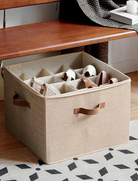 StorageWorks holds up to 16 pairs for organized entryways.