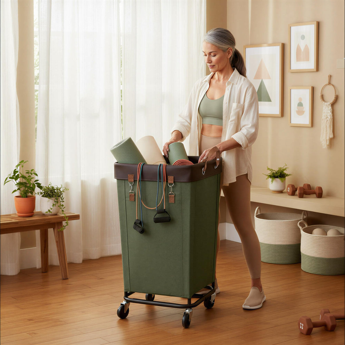 StorageWorks hotel and home laundry basket suits dorms and small apartments.