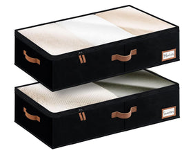 StorageWorks large under-bed storage container with transparent lid for quick content checks.