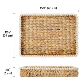 StorageWorks large woven tray ideal as a dining centerpiece