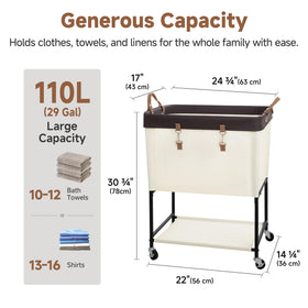 StorageWorks Laundry Cart large capacity for towels and clothes.