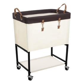 StorageWorks Laundry Cart with two-tier sorting for organized laundry.