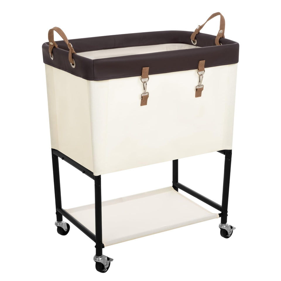 StorageWorks Laundry Cart with two-tier sorting for organized laundry.