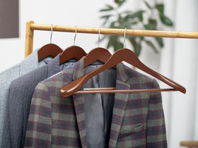StorageWorks light walnut finish complements most closets and styles.
