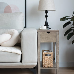 StorageWorks living room decor basket with magazines adds an elegant accent.