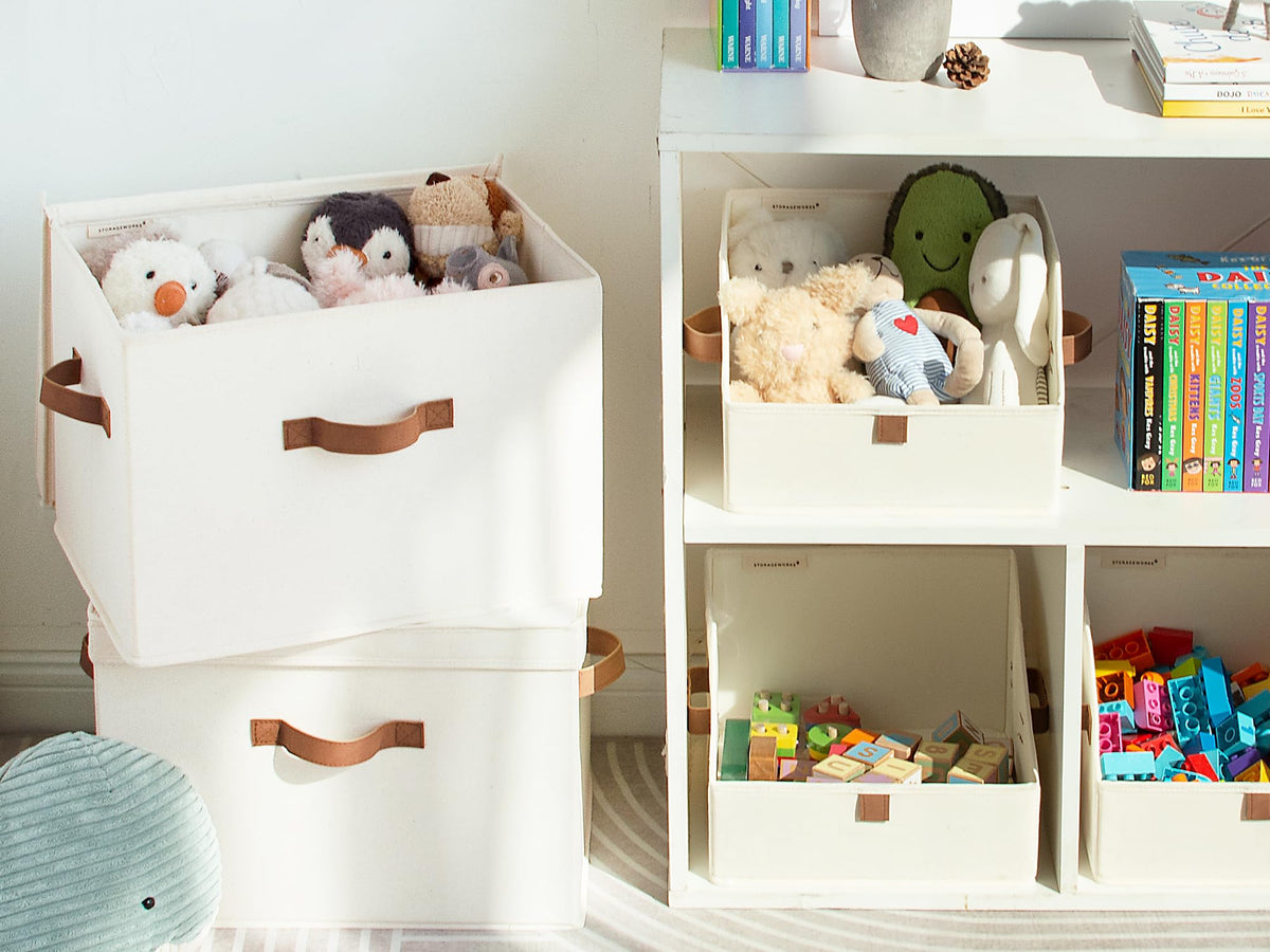 StorageWorks organizer bin for makeup, medicine, and office supplies
