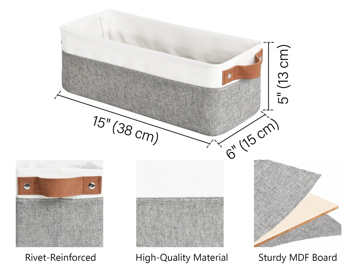 StorageWorks narrow bin on a shelf, keeps daily essentials organized and within reach.