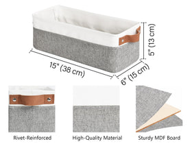 StorageWorks narrow bin on a shelf, keeps daily essentials organized and within reach.