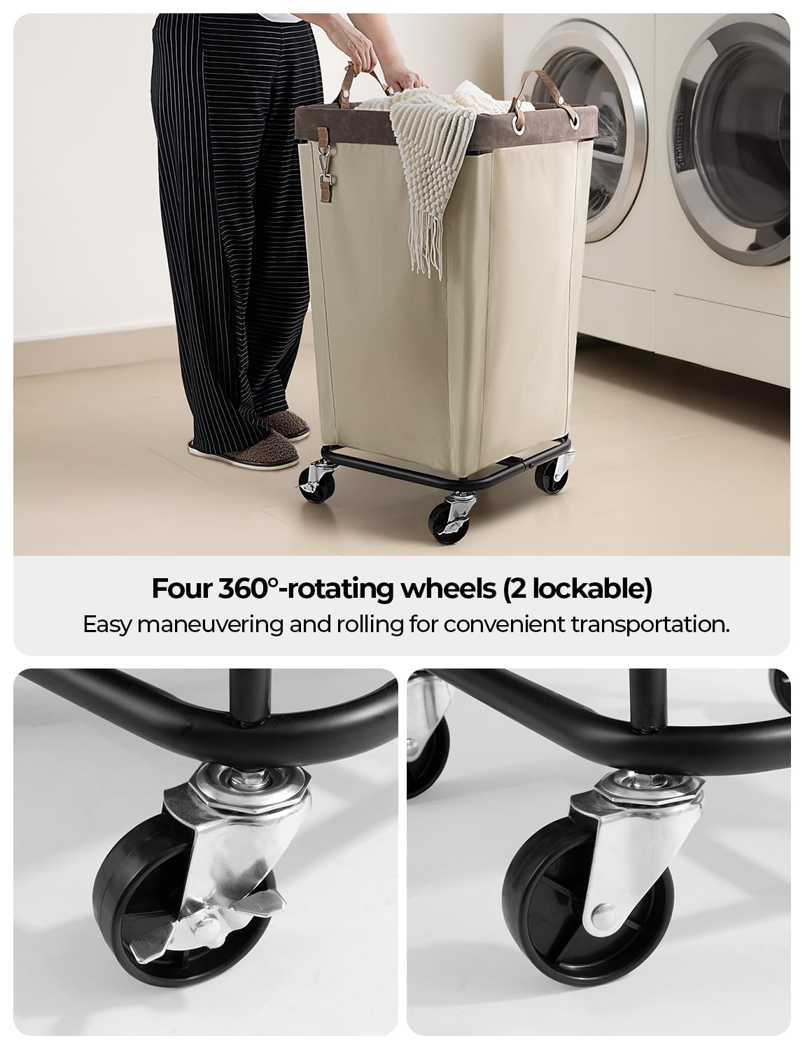 StorageWorks 360-degree silent wheels enable quiet, smooth movement.