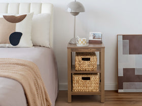 StorageWorks renewable water hyacinth basket frame adds natural warmth