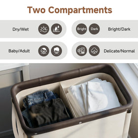 StorageWorks rolling laundry cart with smooth wheels for effortless mobility