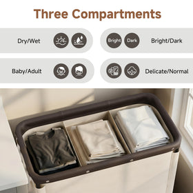 StorageWorks rolling laundry cart with 360° wheels for smooth transport.