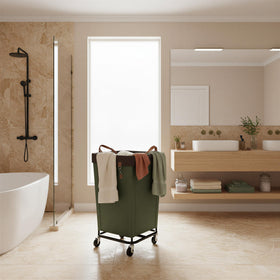 StorageWorks rolling laundry hamper glides smoothly for minimal effort and noise.