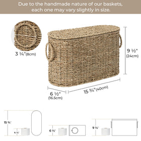 StorageWorks seagrass basket close-up weave highlights artisanal texture and organic style.