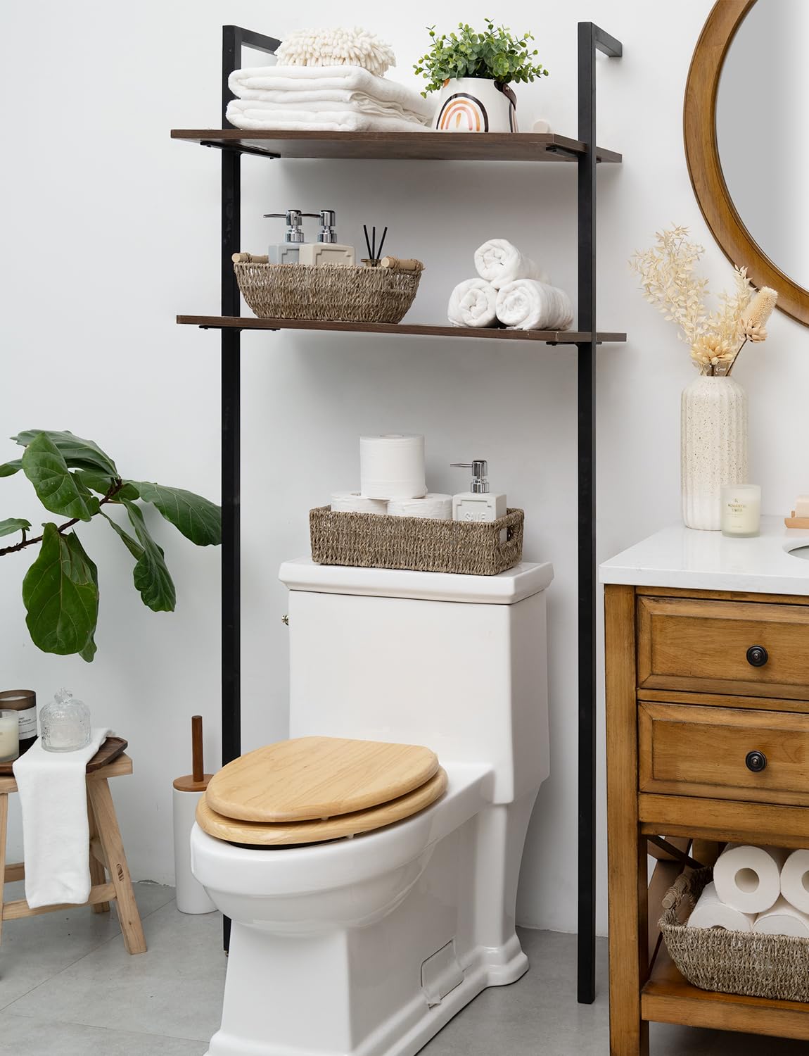 StorageWorks seagrass basket for plants and diffusers keeps fragrance within reach