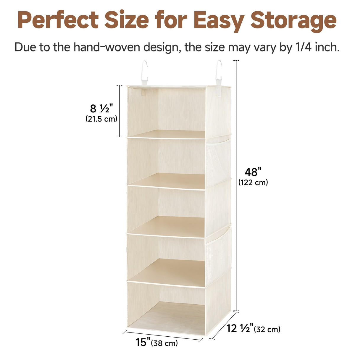 StorageWorks secure hooks fit most closet rods for versatile placement.