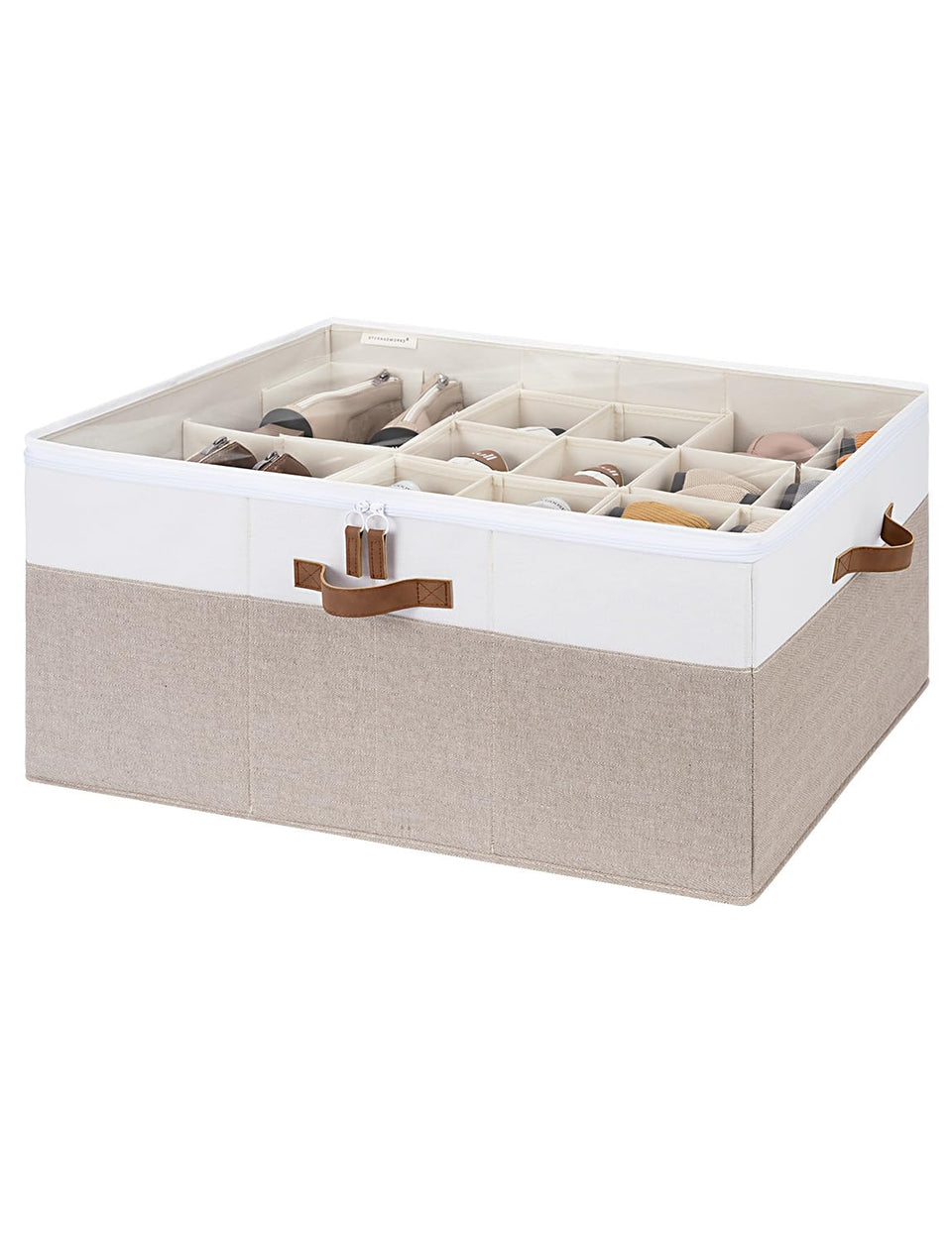StorageWorks shoe organizer in closet with roomy layout for many pairs