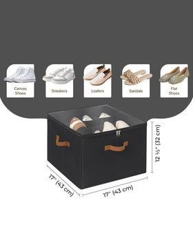 StorageWorks shoe organizer side panel dividers customize compartments for many pairs.