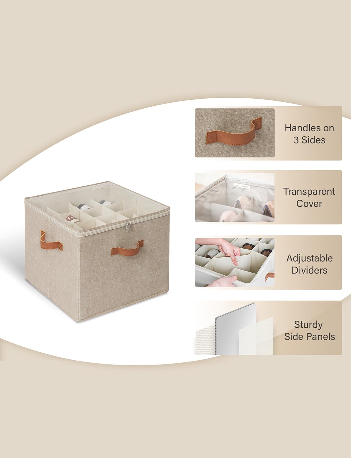 StorageWorks reinforced side panels and bottom plate maintain shape.
