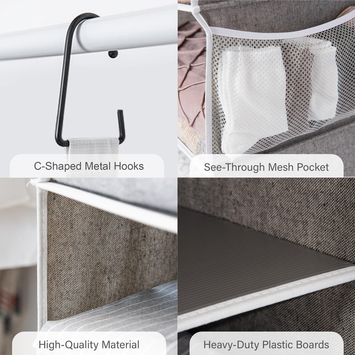 StorageWorks side pockets hold keys and small accessories within reach.