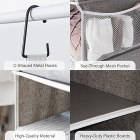 StorageWorks side pockets hold keys and small accessories within reach.