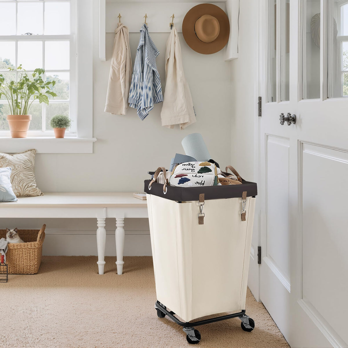 StorageWorks silent 360-degree wheels gliding smoothly on floors