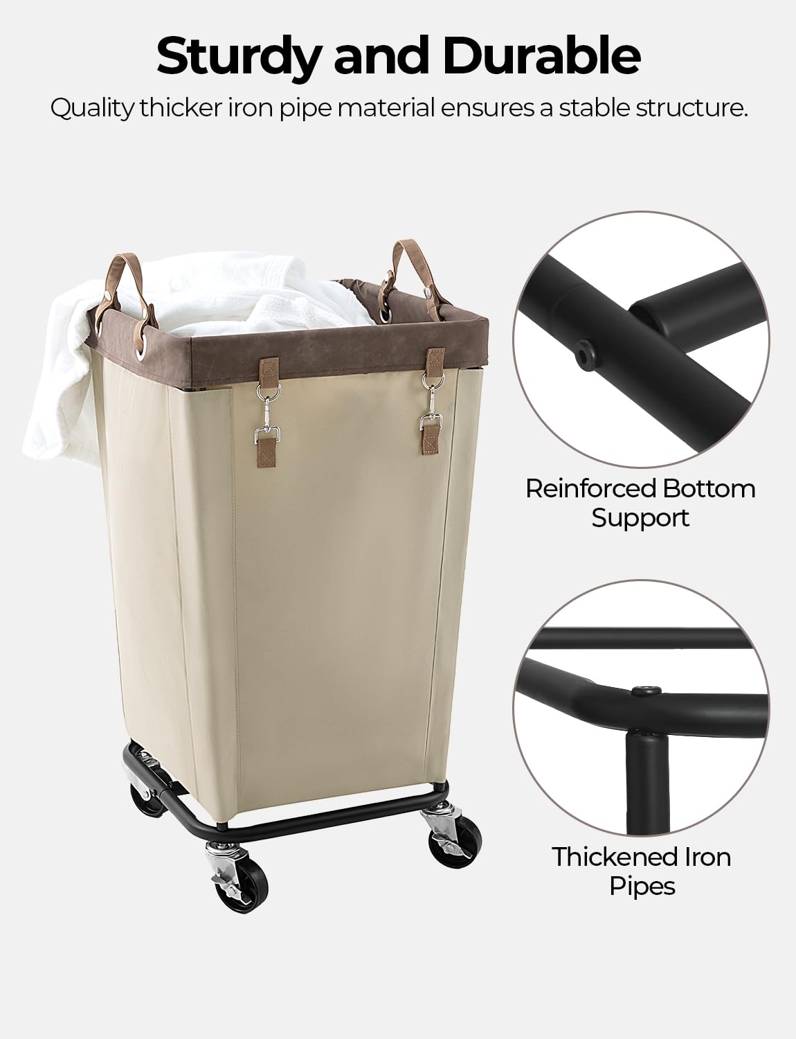 StorageWorks stable metal frame maintains upright balance during transport.