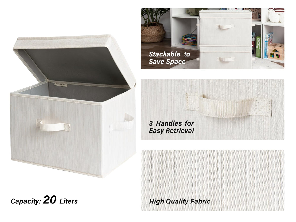 StorageWorks stackable closet organizer baskets with convenient handles