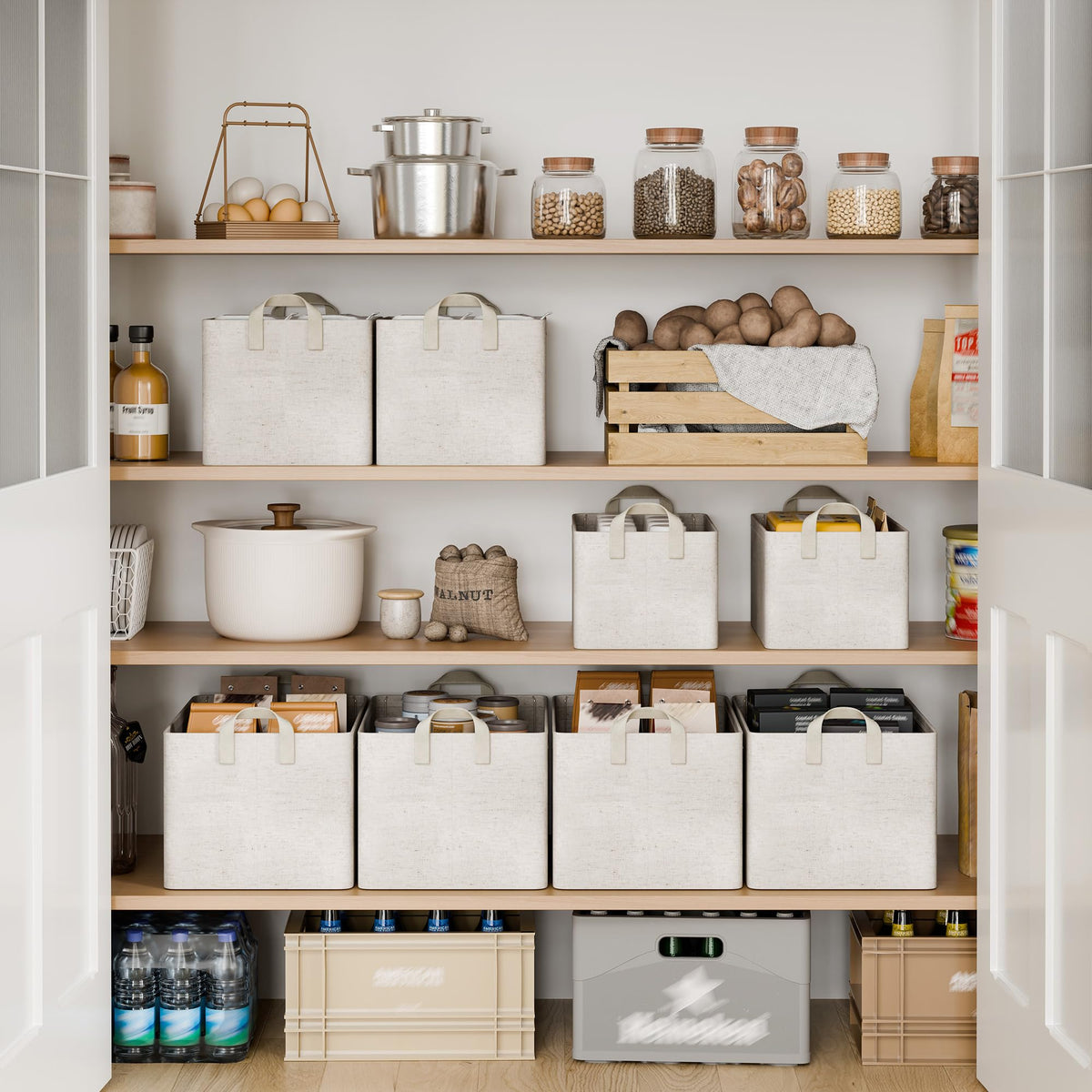 StorageWorks storage bin with reinforced handles supports easy lifting.
