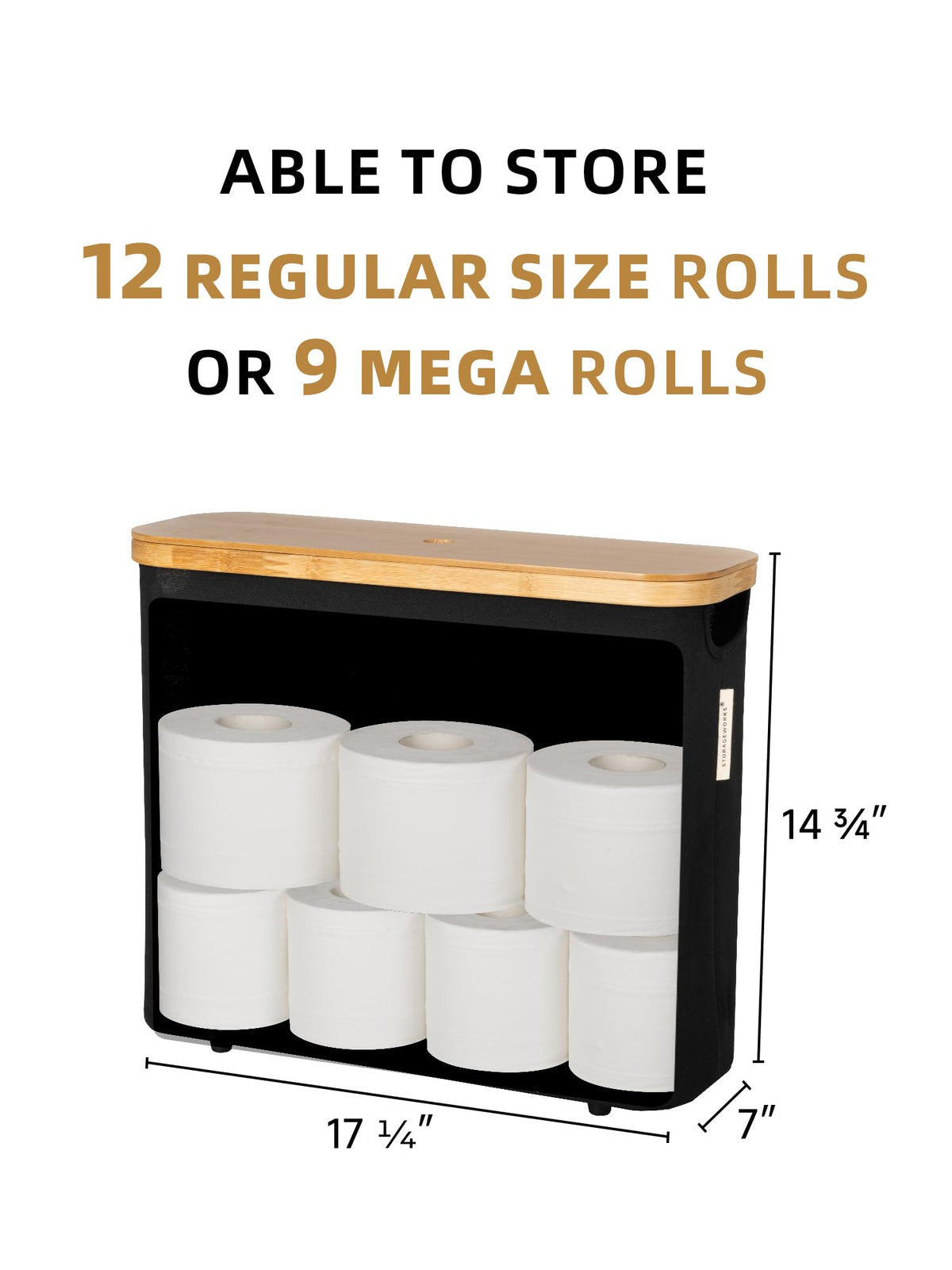 StorageWorks basket with open lid provides quick access to rolls.