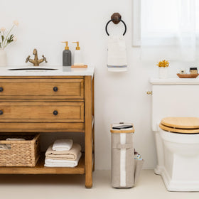 StorageWorks basket side pocket highlighting easy access to wipes and small items