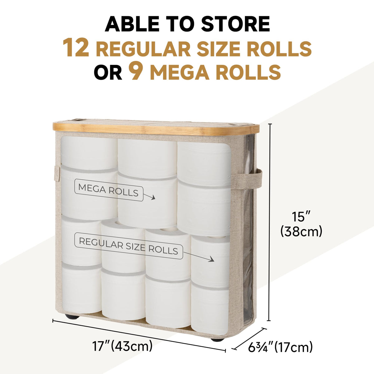 StorageWorks basket transparent strip allows glance at remaining rolls