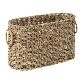 StorageWorks seagrass basket close-up showing woven texture for bathroom organization