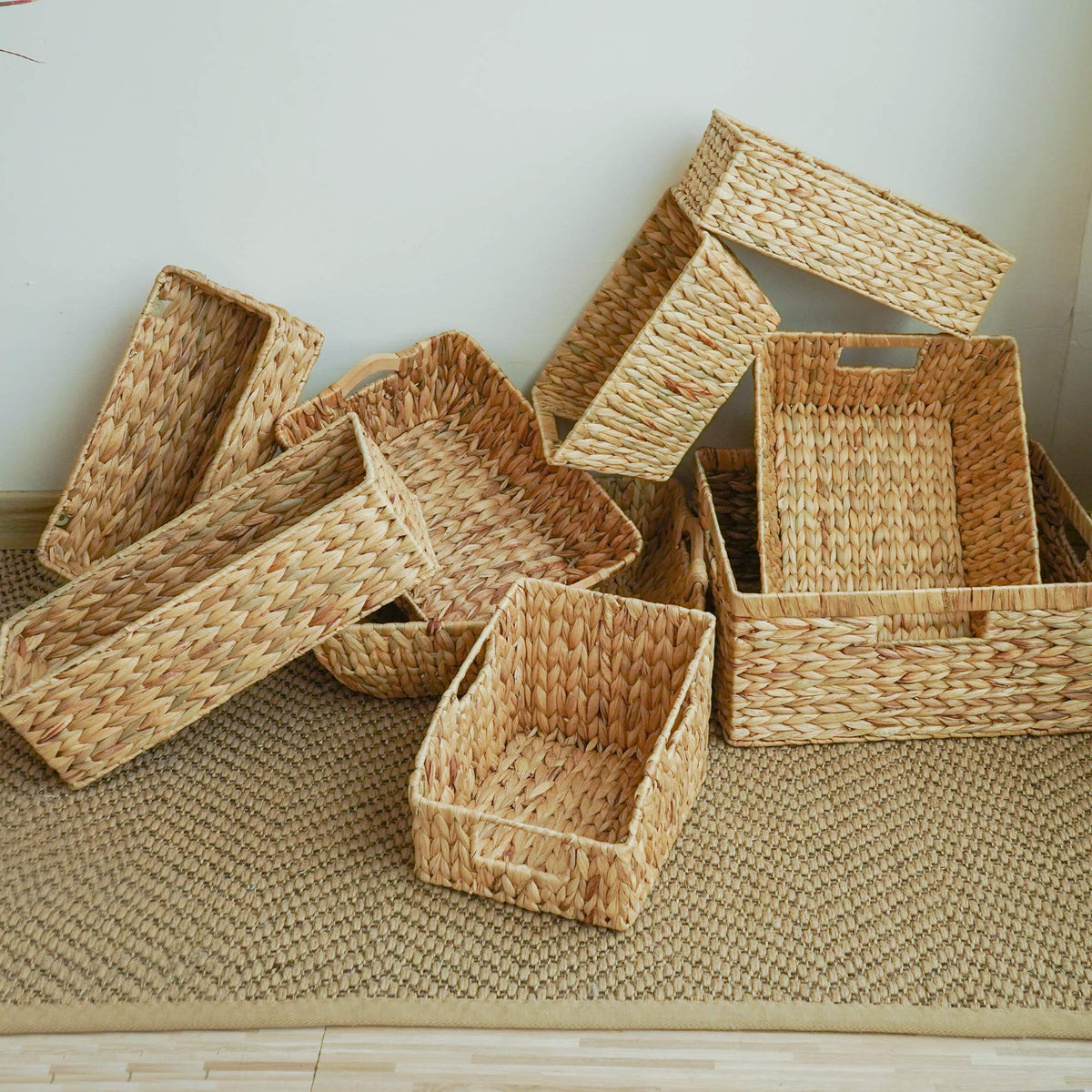 StorageWorks toilet tank baskets measure 16D x 6.75W x 4.25H.