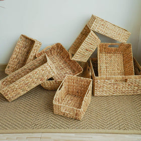 StorageWorks toilet tank baskets measure 16D x 6.75W x 4.25H.