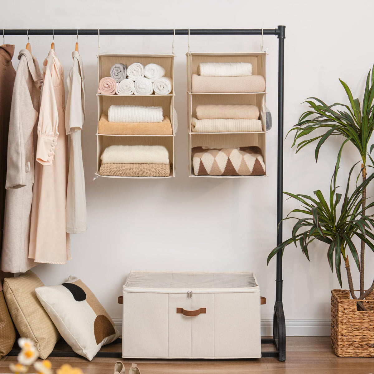 StorageWorks two-in-one design offers versatile storage for sweaters and more.