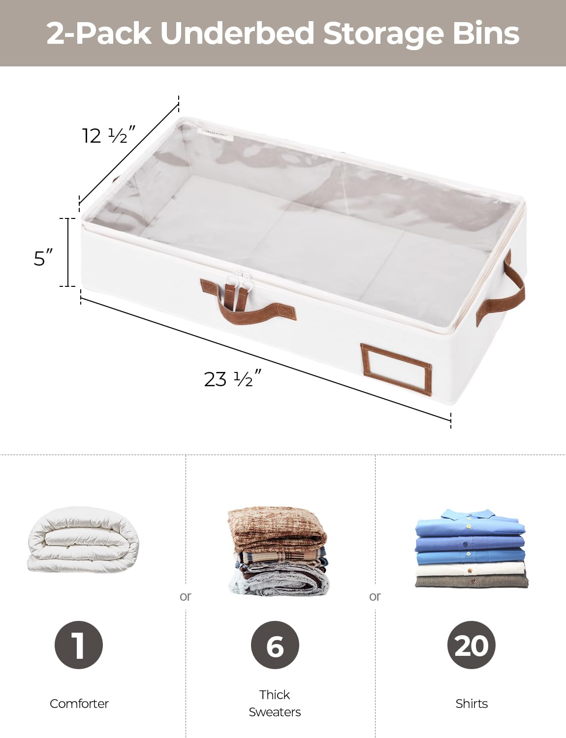 StorageWorks ultra-thick fabric bin with reinforced sides for durable long-term storage.