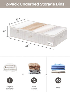 StorageWorks ultra-thick fabric box reinforced by cardboard for lasting sturdiness.