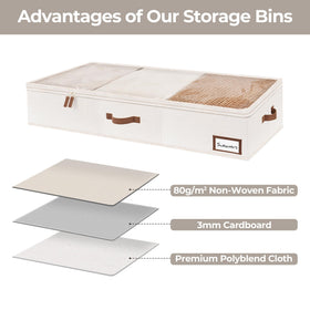 StorageWorks under-bed bin with dust-proof zippers keeps items secure.