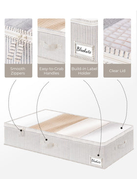StorageWorks under-bed box features three-sided PU handles for easy carrying.