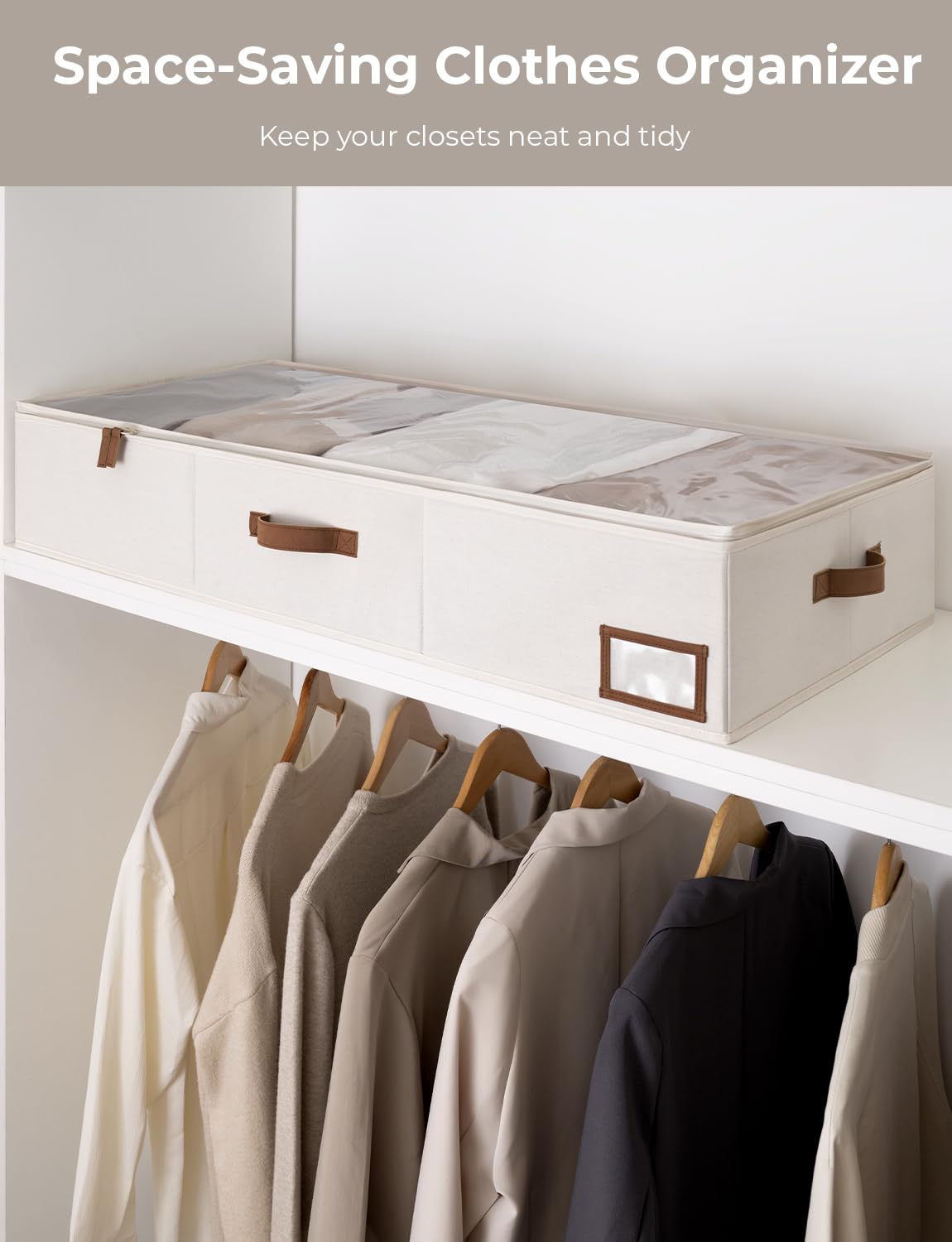 StorageWorks under-bed bin cardboard reinforcement preserves shape over time.