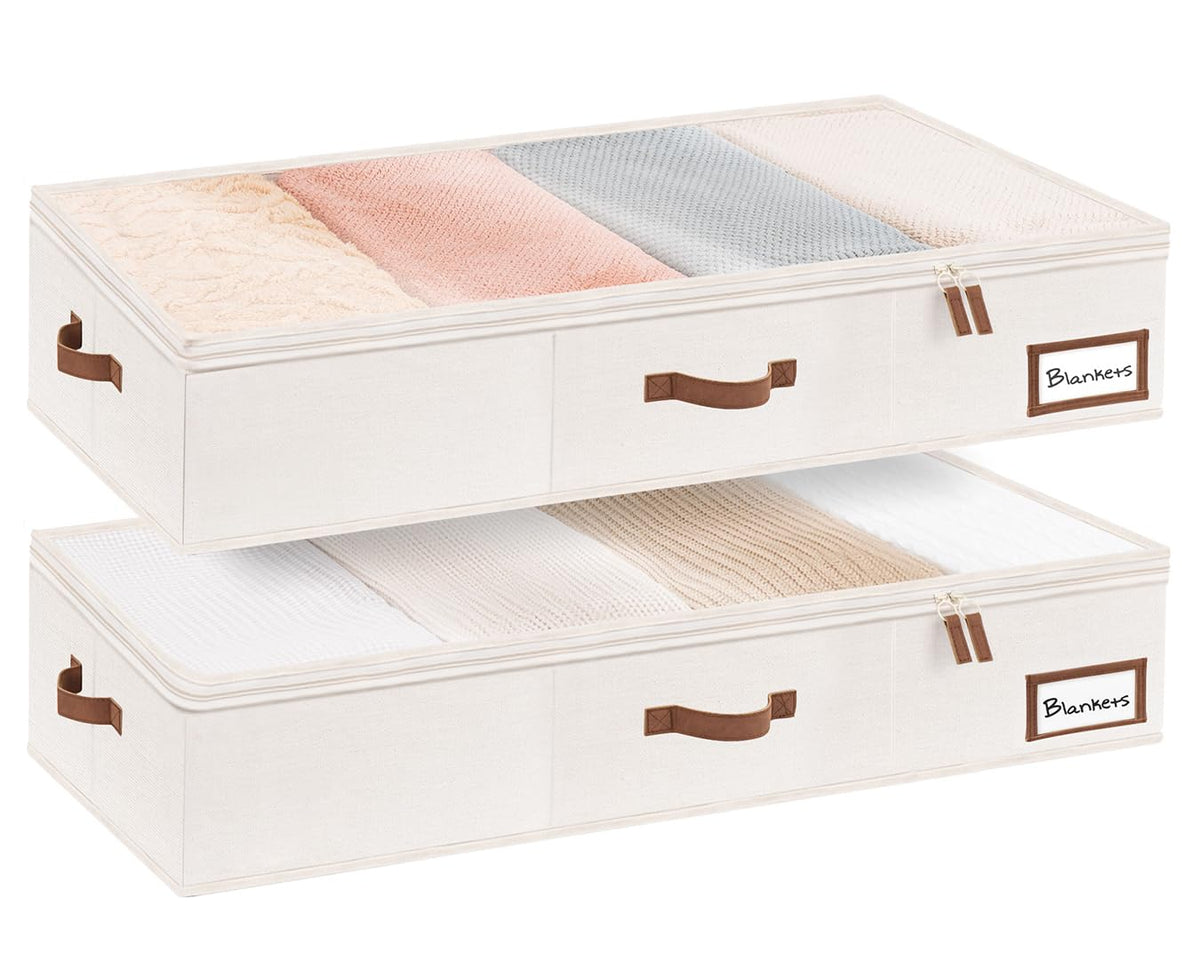 StorageWorks under-bed bin with large lid for quick content visibility.