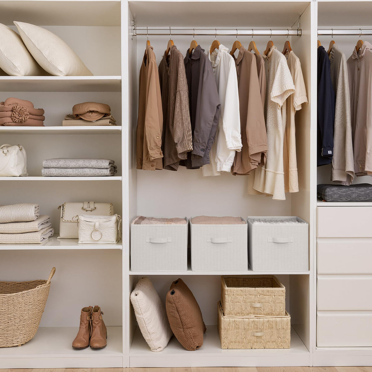 StorageWorks versatile closet bin for clothes, towels, and magazines.